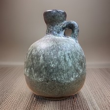 Vintage Fat Lava Vase Ruscha? Green Lava Jug Bulbous Pottery Earth-ware picture