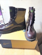 Vintage Danner Cabelas Boots Mens 14 Brown Leather Canvas Vibram GTX Hunting picture