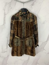 DESIGUAL Women Coat ABRIG ASHA Size EU40 Faux Fur Patterned Wool Mohair picture