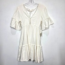 Billabong x Sincerely Jules Dress Small White Lovers Wish Boho Cowgirl NEW picture