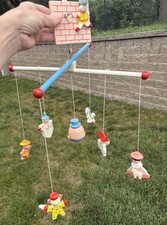Vintage 60's Musical Nursery Baby Mobile Mother Goose Working picture