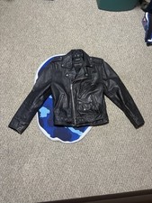Vintage Wilsons Leather Men's Black Leather Biker Jacket Size M  picture