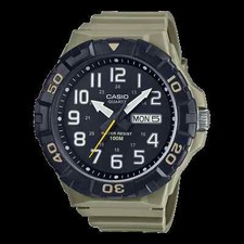 Casio MRW210H-5AV, Men's Khaki Resin Band, Oversized, 100 Meter, Day/Date, NEW picture