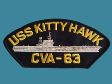 U.S NAVY SHIP HAT PATCH USS KITTY HAWK CVA-63 SHIP PATCH NAVY CARRIER U.S.A MADE picture