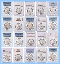MS64 MORGAN SILVER DOLLARS ~ PCGS NGC ~ 1878-1904 ~ P S O Mint Estate Dollar Lot picture