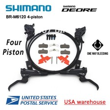 SHIMANO Deore BR-M6120 BL-M6100 Bike 4-Piston MTB Hydraulic Disc Brake Set (OE) picture