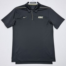 Nike Army Black Knights Polo Shirt Mens L Dri-FIT Black Gold On Field picture