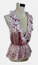 TIGERLILY Silk Blend Lilac Frill Halter Peplum Top.  Size 8. NWT picture