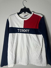 Vintage Tommy Hilfiger Long Sleeve Shirt Men’s Large Colorblock Flag Logo picture