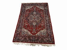 Vintage Bijar Rug Hand Knotted Wool Red Medallion Orientall Accent Carpet picture