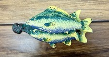 Vintage Cast Iron Painted Fish Bass Door Knocker picture