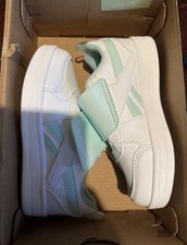 Reebok Kids Court Sneakers White Mint Green Hook Loop Toddler Shoes NIB Size 9 picture