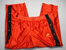Nike Track Pants Womens XL Red Satin Side Snap Button Tearaway Loose Fit picture