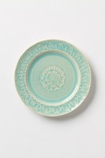 Anthropologie Old Havana Mint Side Plate Stoneware Microwave Safe Quantity of 2 picture