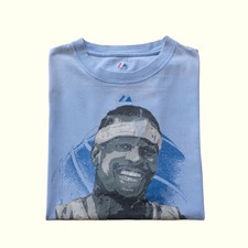 NBA DENVER NUGGETS BASKETBALL VTG Y2K RETRO ALLEN IVERSON GRAPHIC BLUE T SHIRT L picture