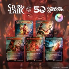 4x LOT: MTG Secret Lair x DnD Karlach's Rage Rainbow Foil (EN) PLAYSET picture