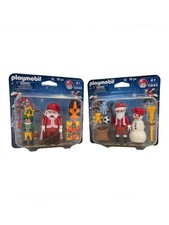 Playmobil Christmas Holiday Sets Lot 5846 & 5845 Santa Elf Snowman stocking gift picture
