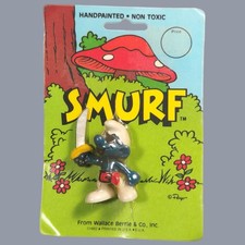 Unopened © 1982 The Smurfs Pirate Smurf PVC Figure by Schleich Package Defects picture