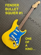 Fender Stratocaster Bullet CUSTOM COLOR YELLOW BLUE Squier Guitar 2012 picture