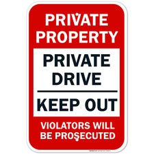 Private Property Sign, Private Drive Sign, No Trespassing Sign, picture