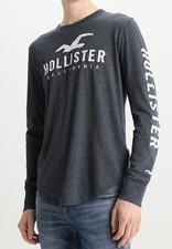 Hollister Long Sleeve Graphic Tee Navy Blue picture