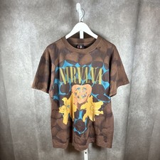 *GRAIL* Vintage 90s Nirvana Heart Shaped Box Graphic Tee Shirt Parking Lot Print picture