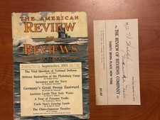 AMERICAN REVIEW OF REVIEW - SC Sep 1915 - WWI - Plattsburg NY - Bonus picture