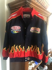 2001 Chase Authentics  Jeff Gordon 24 DuPont NASCAR Flames Jacket 4x Champion XL picture