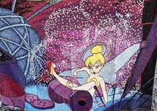 Vintage Disney TinkerBell on a spool of thread tapestry Throw blanket picture