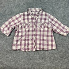 Sonoma Life + Style Shirt Womens 3X Multicolor Plaid Cotton Stretch Button Up picture