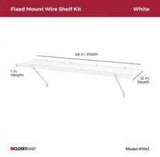 Closetmaid 1041 12”x48” Closet Shelf With All Hardware Brand New picture