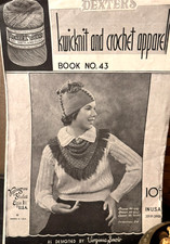 Vintage 1930s Dexter's Kwikknit Crochet Apparel Book 43 Virginia Snow picture