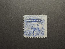 US Stamp Scott No 114 1869 3c Locomotive, Ultramarine, G Grill, Perf 1 2 MNH VF  picture