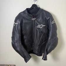 Alpinestars black leather motorcycle jacket USA 48 EUR 58 picture