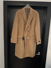 NWT Jos A Bank Double breasted Camel Coat Overcoat Tailored Fit 44L Wool Blend picture