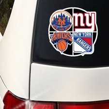 New York Sports Teams Mashup Decal –Mets, Giants, Knicks, Rangers Car Wall Art picture