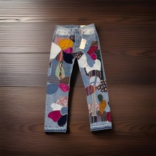 MNML Men’s Patchwork Jeans Size 31x32 Denim NWT Multicolor baggy picture