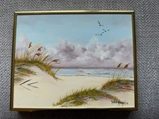Helen Haegelin Original Oil Painting Vintage Signed Texas Artist Beach picture