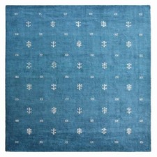 Hand Knotted Loom Silk Mix Area Rug Contemporary Blue White BBH Homes BBLSM501 picture