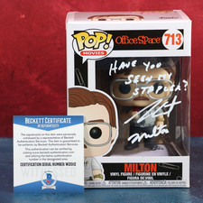 Stephen Root Signed Office Space Funko Pop 713 Milton BAS COA 2019 W/ Protector picture