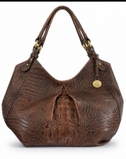 Brahmin Anne Melbourne Croco Embossed Hobo Handbag Purse  picture