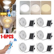 1-6pcs Solar Power Ceiling Pendant Light Remote Control Outdoor Lamp Waterproof picture