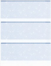 25 Sheets - 75 Checks Blank Check Stock Paper - Blue - Three (3) on a Page picture