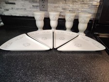 Pfaltzgraff Heirloom Collection 4 Triangular Plates And 4 Dessert Servers picture