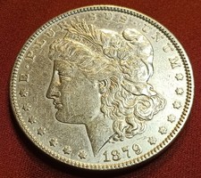 *1879 Morgan Silver Dollar AU Cond. 90% Silver 26.62 gm Weight picture