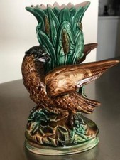 Rare Majolica Eagle Bird Posy Vase Circa 1870 picture