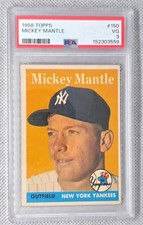 1958 Topps Mickey Mantle #150 PSA 3 LOOKS GREAT YANKEES GOAT - MAKE AN OFFER picture