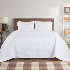 3 Piece Quilted Bedspread Queen King Size Ultra Soft Coverlet Comforter Set picture