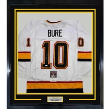 Framed Autographed/Signed Pavel Bure 35x39 Vancouver White Jersey JSA COA picture