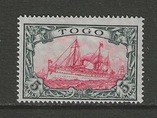 1919 German colonies TOGO  5 Mark Yacht issue mint*, $ 246.00 picture